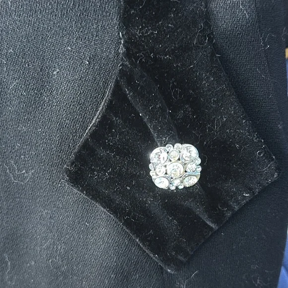 Lilli Ann of San Francisco Short Black Fitted Jacket Cubic Zircona Accents